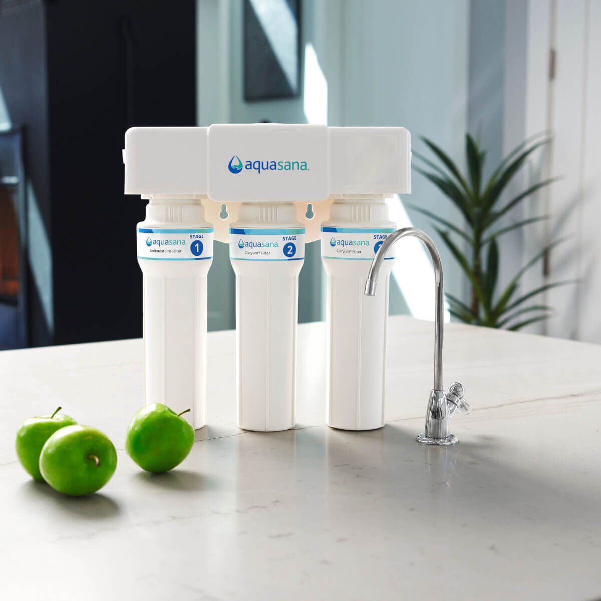 Aquasana Claryum 3-stage under-sink carbon filter with dedicated faucet