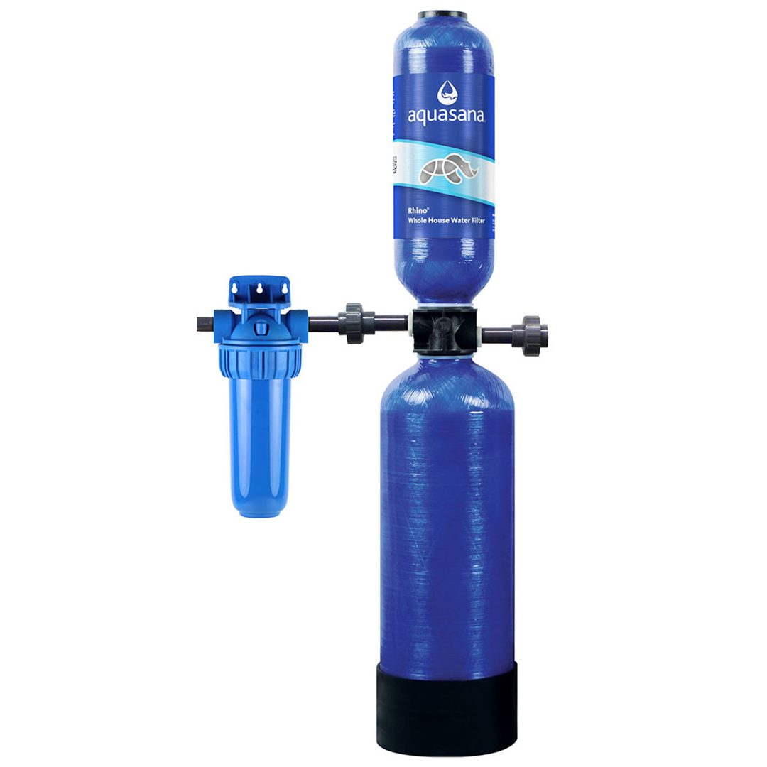 Aquasana Rhino whole-house water filter with pre-filter housing and main tank