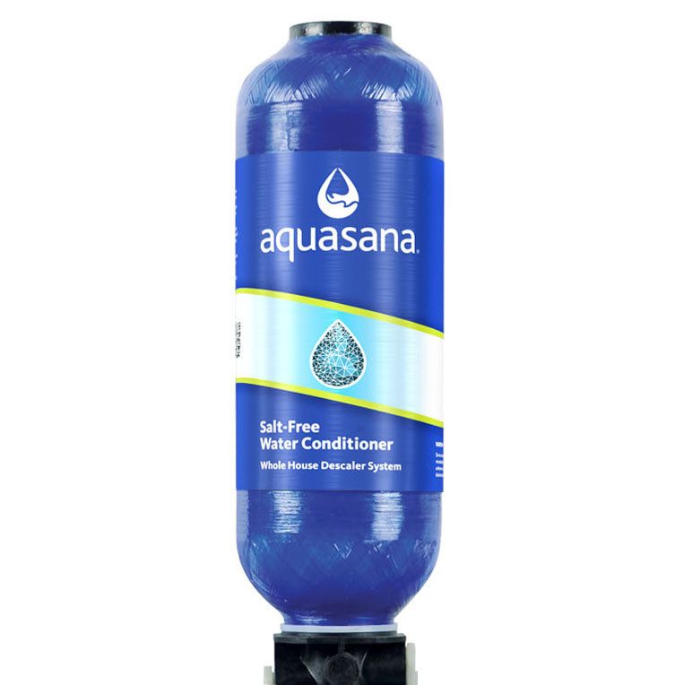 Aquasana salt-free water conditioner blue tank, whole-house descaler system