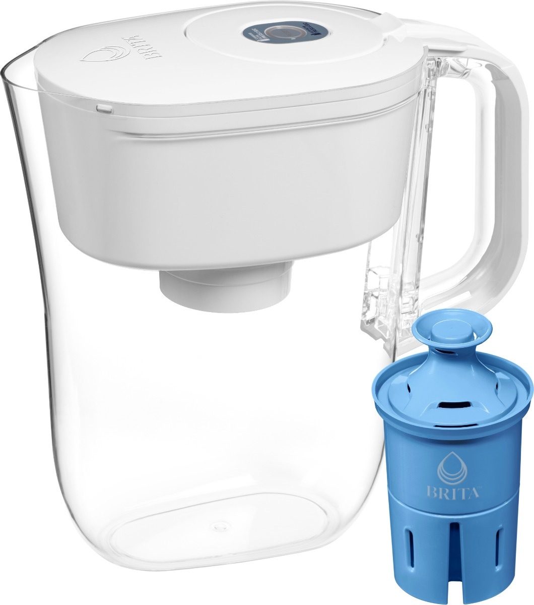 Brita Elite water filter pitcher with blue Elite replacement filter