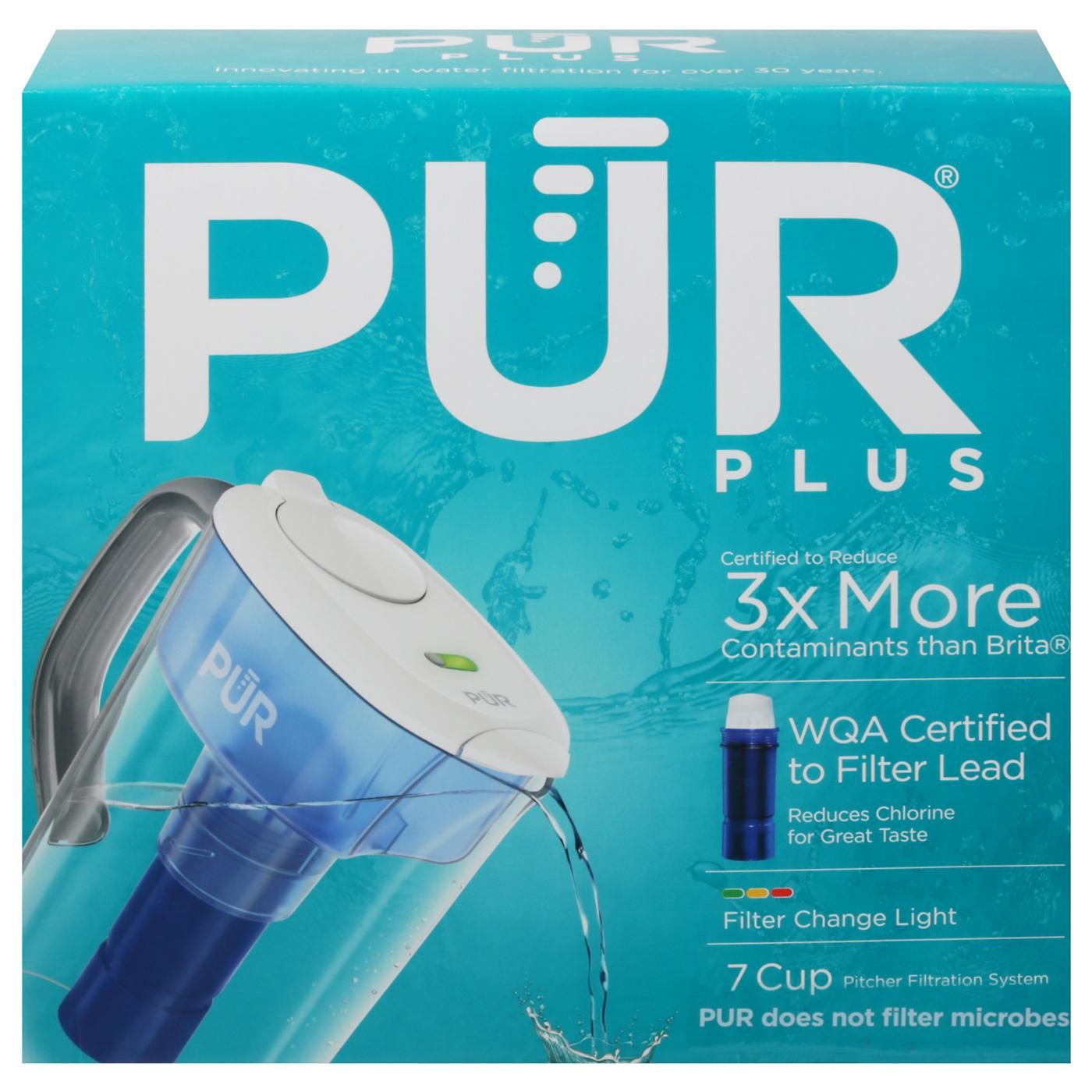 PUR Plus water filter pitcher with PUR Plus replacement cartridge